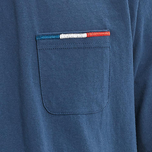 Boysnextdoor 深藍色拼接口袋T-Shirt